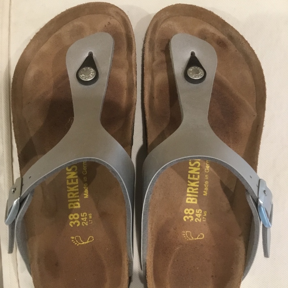 Silver Birkenstock Size 38 or US 7-7.5